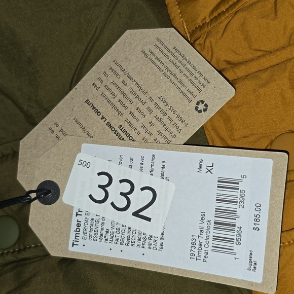 Prana Duck Down Timber Trail Vest Peat Colorblock Mens Size XL NWT - Picture 15 of 15